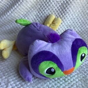 GITZY Plush Purple Green Owl Stuffed Animal Pillow Style Toy